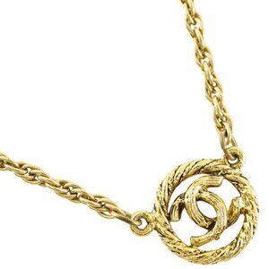 CHANEL COCO Mark Necklace vintage Plated Gold 13.6g Women